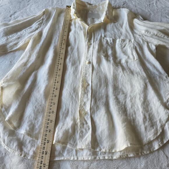 NWT Citizens of Humanity Linen White Button Down Shirt S Minimalist QuietLuxury - Picture 7 of 11